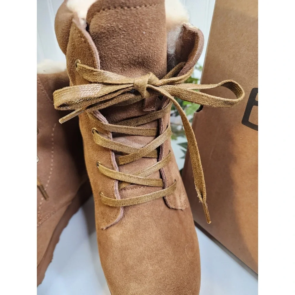 BEARPAW Ariella Suede Water- and Stain-Repellent Boot Hickery Sz 12